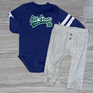 Carter’s 6M All Star 2-Piece Outfit Blue Gray Set